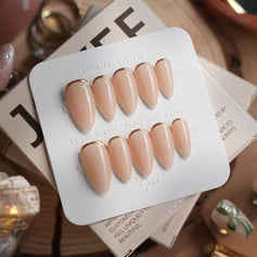 Elegant almond press-on nails with a stylish finish