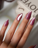 Metallic Cat Eye Press On Nails – Handmade Chrome Magnetic – 16 Colors handmade press-on nails by Joyee Nails