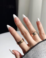 White French Tip Nails - 3D Classic reusable nails with timeless white tips and 3D gel