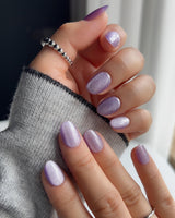 Elegant Purple cat - eye - Joyeenails - CE011 - XS / Extra Short Oval