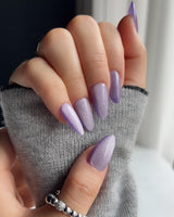 Elegant Purple cat - eye - Joyeenails - CE011 - M / Short Almond