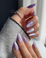 Elegant Purple cat - eye - Joyeenails - CE011 - Custom Size - Add Note / Short Almond