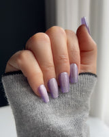 Elegant Purple cat - eye - Joyeenails - CE011 - Custom Size - Add Note / Short Coffin