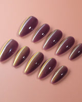 Rose Brew custom press-on nails — available in multiple shapes and sizes