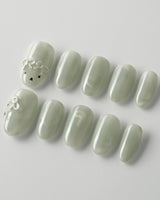 Thump Bunny_Mint custom press-on nails — available in multiple shapes and sizes