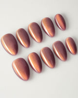 Rose Brew custom press-on nails — available in multiple shapes and sizes