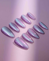 Purple planet custom press-on nails — available in multiple shapes and sizes