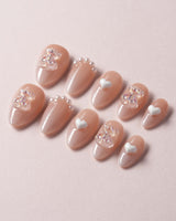 Cute Bear Hug custom press-on nails — available in multiple shapes and sizes