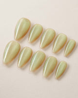 Aurora Mist custom press-on nails — available in multiple shapes and sizes