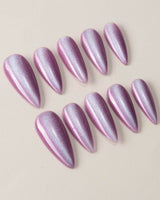 Purple planet custom press-on nails — available in multiple shapes and sizes