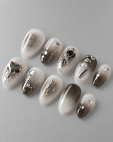 Night Butterfly custom press-on nails — available in multiple shapes and sizes