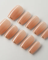 Clean Grace press-on nails — gold french tip nails handmade nail art by Joyee Nails