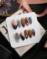 Snow White Medium Almond with multicolored cute 3d handmade press-on nails - image 3