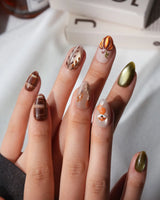 Sly Fox Extra Short Almond with brown cute Animal non-3d handmade press-on nails - image 2