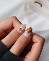 Sly Fox Extra Short Almond with brown cute Animal non-3d handmade press-on nails - image 4