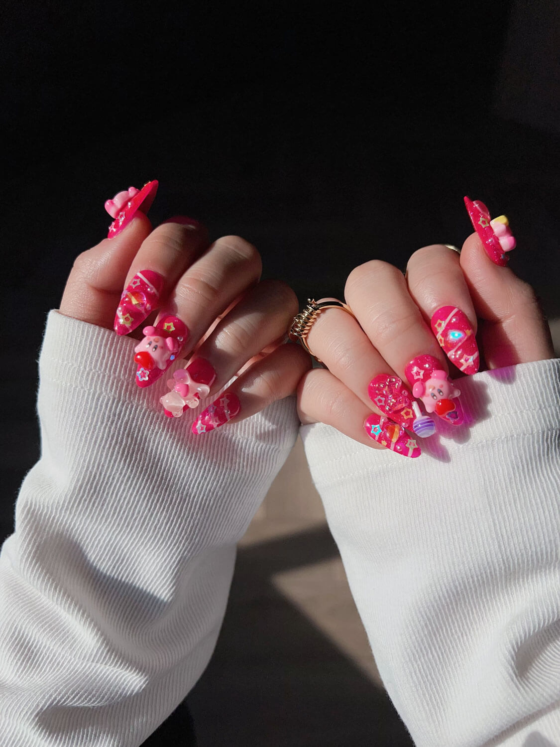 Bold Red Floral Nail Art