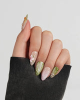 Lotus Koi press-on nails — Hand-painted Koi & Lotus with 3D Ripples handmade nail art by Joyee Nails