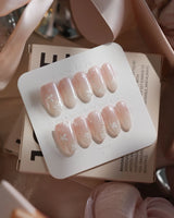 Sunday Light nails — Translucent Aurora Pink Gradient, by Joyee Nails