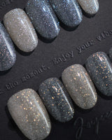 Icy Fog nails — Space Gray & Aurora by Joyee Nails