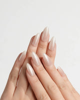 Sheer Stardust press-on nails — Icy Nude Ombre Gradient,