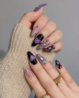 Purple Frost Medium Almond Press on Nails | Ready to ship - Joyeenails - DO028 - Ready - XS / Medium Almond