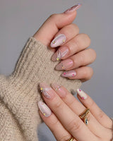 Nude Pink Siren Song Short Almond Press on nails | Ready to ship - Joyeenails - CU029 - 1 - Ready - L / Short Almond