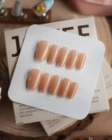 Apricot Fizz nails — Icy Nude-Orange Ombre Gradient, by Joyee Nails