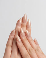 Apricot Fizz press-on nails — Icy Nude-Orange Ombre Gradient,