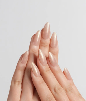 Apricot Fizz press-on nails — Icy Nude-Orange Ombre Gradient,