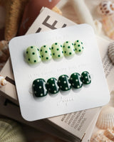 Avocado Shake Extra Short Squoval press on nails, handmade custom nails by Joyeenails