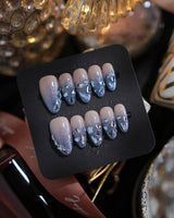 Azure Dream press-on nails — Glacial Blue & Nude
