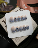 Azure Dream extra short squoval press-on nails