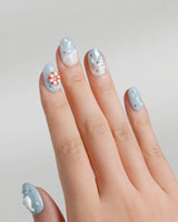 Baby Seals custom press-on nails with seal pups, watermelon, and coastal accents