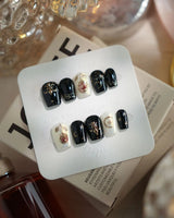 Baroque Noir nails — Mysterious Glossy Black & by Joyee Nails