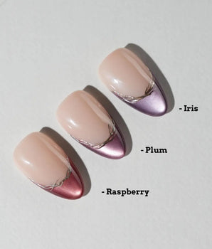 Berry Cat Eye Press On Nails – Handmade Purple French Tips – 3 Shades press on nails, handmade custom nails by Joyeenails