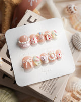 Birthday Party Extra Short Squoval press on nails, handmade custom nails by Joyeenails