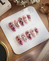 Boo Barbie press-on nails — Pink White Halloween, Ghost Pumpkin Mummy. handmade nail art by Joyee Nails