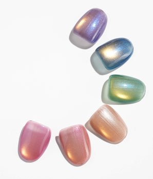 Cat eye glass nails - Pure Edition handmade press-on nails featuring Glass Bead Cat-eye