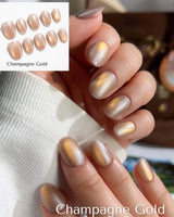 Cat eye glass nails - Pure Edition press-on nails — Glass Bead Cat-eye handmade nail art by Joyee Nails