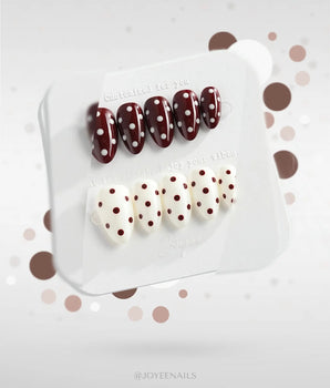 Chocolate brown polka dot nails