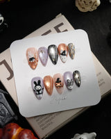 Costume Miffy handmade press-on nails in short stiletto shape by Joyee Nails
