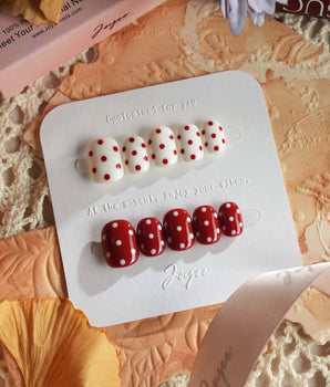 Creamy Cherry press-on nails — Bright Red & Creamy