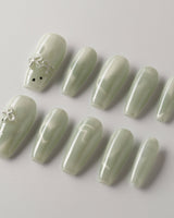 Thump Bunny_Mint custom press-on nails — available in multiple shapes and sizes