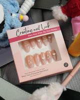 Cute Bear Hug press-on nails in medium almond shape — cute nails