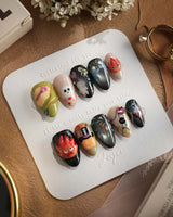 Cute Flame Elves nails — cartoon mix design flame by Joyee Nails