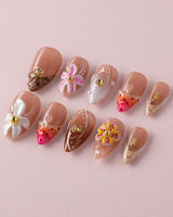 Tropical Nails Vibes cute tropical nails with playful vacation-ready flower details