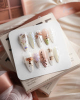 Dew Wing Medium Stiletto press on nails, handmade custom nails by Joyeenails