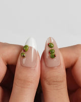 Dirty Martini Short Almond press on nails, handmade custom nails by Joyeenails