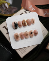 Egyptian Gold extra short oval press-on nails
