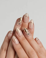 Glow as you press-on nails — Luxury Champagne Gold Christmas,